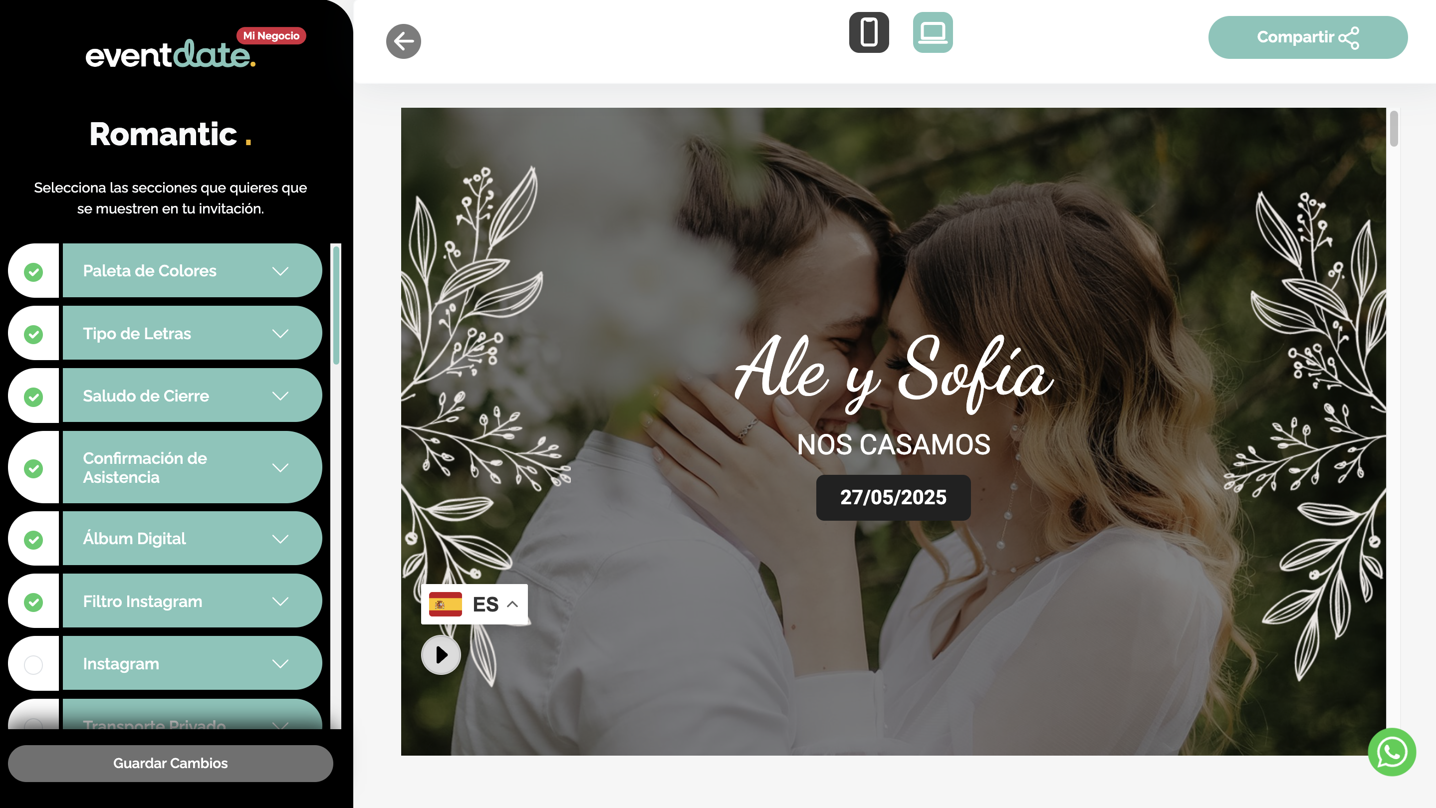 Editor de Invitaciones